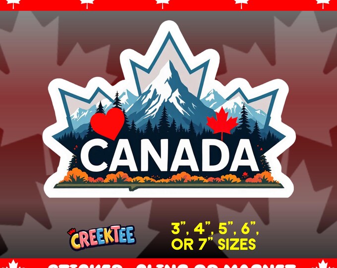 Canada Bumper Sticker, Magnet, Vinyl Sticker or Window Cling, UV Laminate Coating, laptop, water bottle