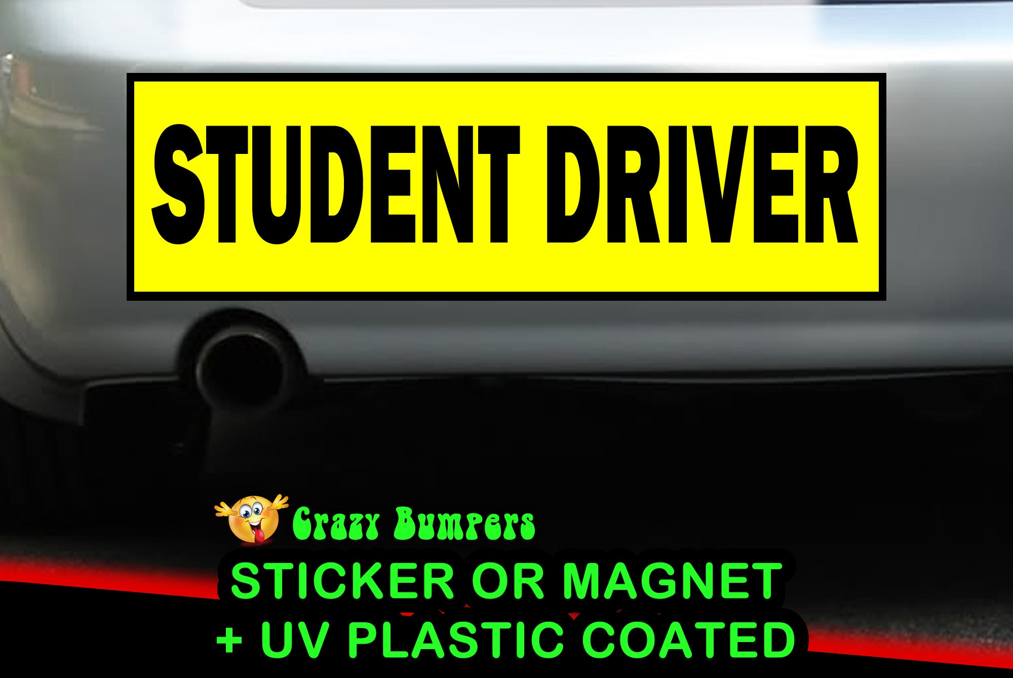 2X BUNDLE Student Driver 10 x 3 Bumper Sticker - Custom changes and orders welcomed! 2X BUNDLE Student Driver 10 x 3 Bumper Sticker - Custom changes and orders welcomed!
