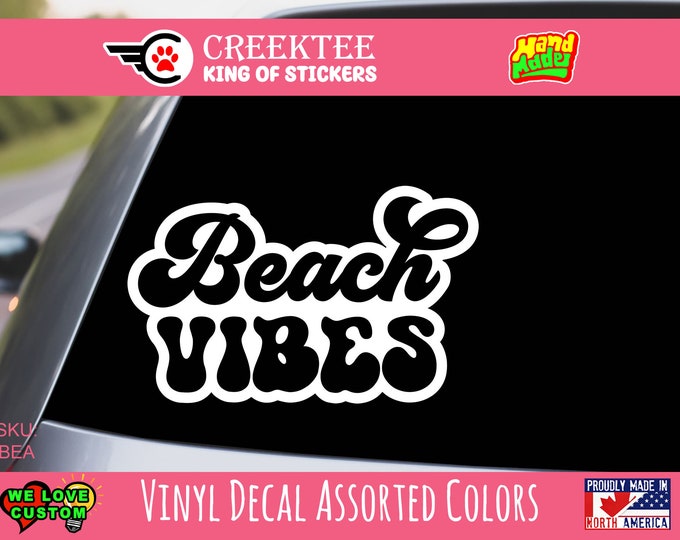 Summer Retro Vinyl Decal Various Sizes and Colors Die Cut Vinyl Decal also in Cool Chrome Colors!