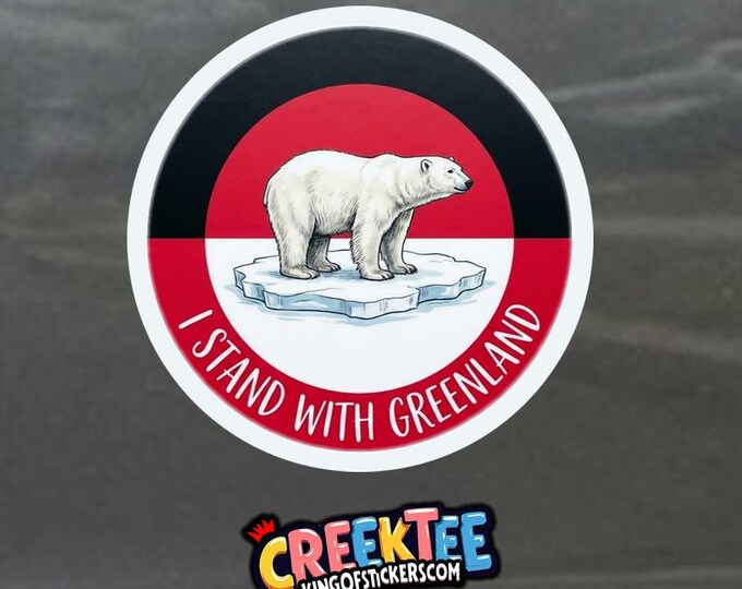 I Stand With Greenland Bumper Sticker, Magnet, Vinyl Sticker or Window Cling, UV Laminate Coating, laptop, water bottle
