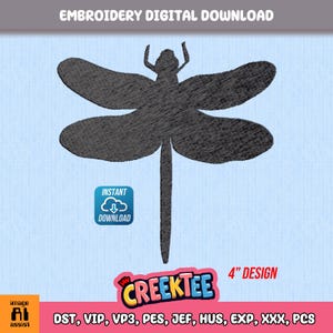 Embroidery File Dragonfly Instant Digital Download In Various Formats