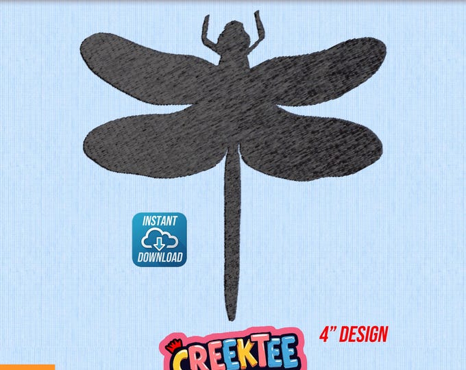 Embroidery File Dragonfly Instant Digital Download In Various Formats