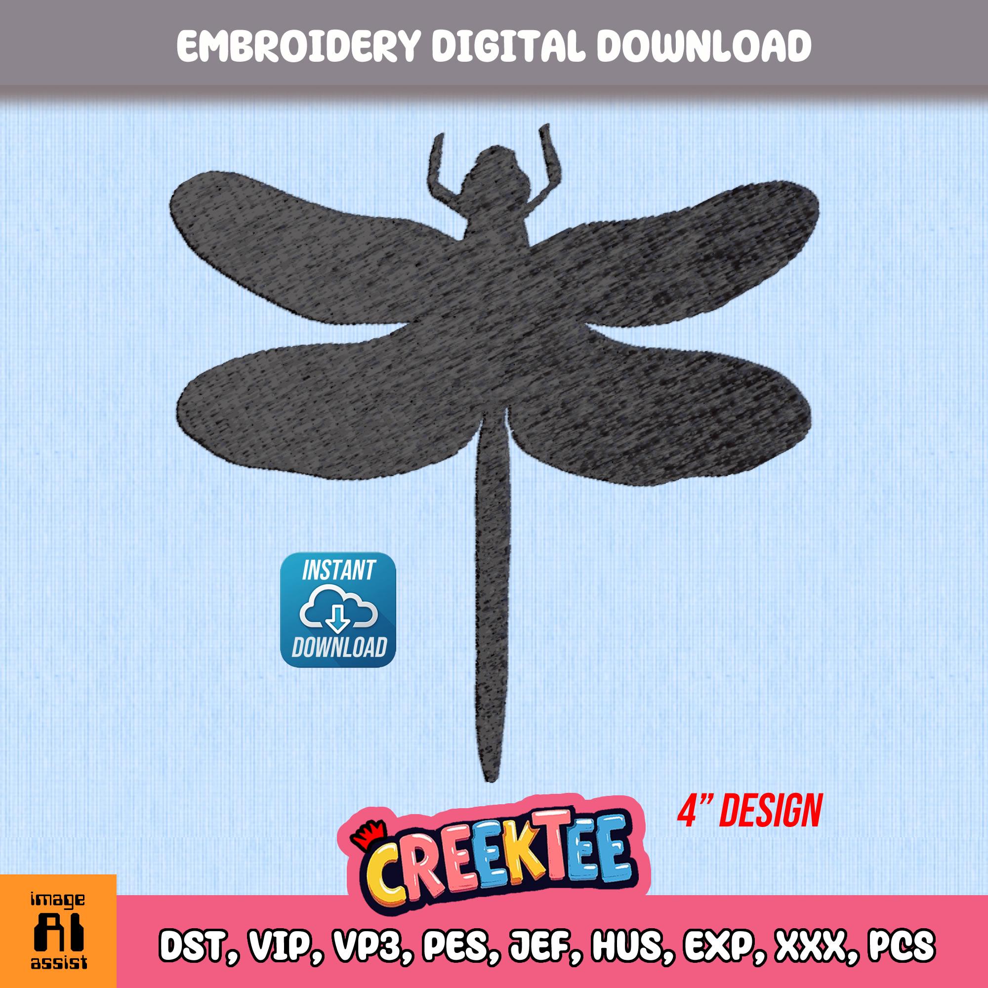 Embroidery File Dragonfly Instant Digital Download In Various Formats