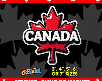 Canada Bumper Sticker, Magnet, Vinyl Sticker or Window Cling, UV Laminate Coating, laptop, water bottle