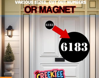 House Address Vinyl Decal or Magnet Various Sizes and Colors Die Cut Vinyl Decal also in Cool Chrome Colors