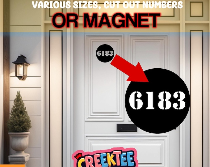 House Address Vinyl Decal or Magnet Various Sizes and Colors Die Cut Vinyl Decal also in Cool Chrome Colors
