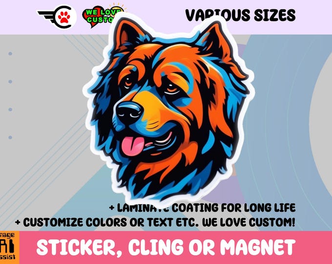 Cool Dog Vinyl Sticker, Magnet or Window Cling in Various Sizes