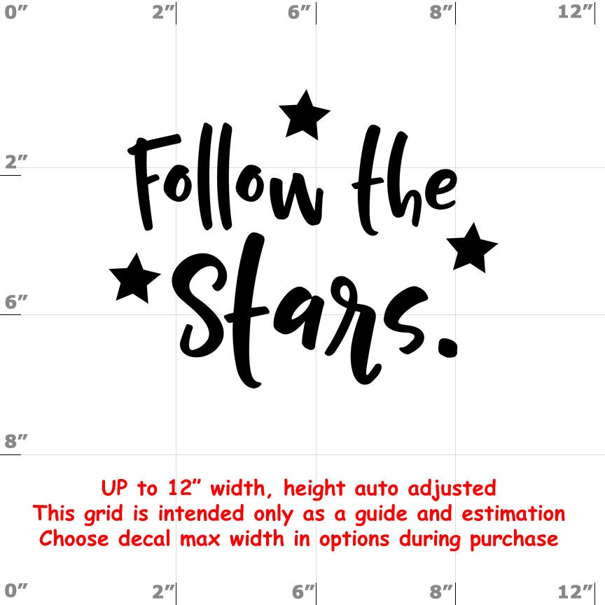 Follow The Stars - Fun Decals various sizes and colors - colours Follow The Stars - Fun Decals various sizes and colors - colours