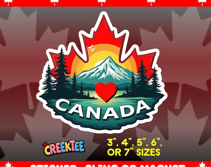 Canada Bumper Sticker, Magnet, Vinyl Sticker or Window Cling, UV Laminate Coating, laptop, water bottle