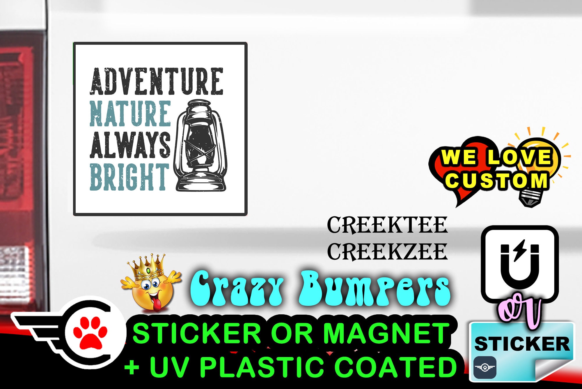 Adventure Nature Always Bright Bumper Sticker or Magnet in various sizes Hiqh Quality UV Laminate Coating 2