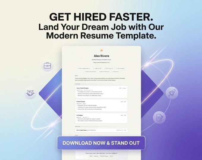 RESUME TEMPLATE 1002 — Instant Digital Download, HTML Files For Your Own Resume Landing Page, Edit in Minutes, No Design Skills