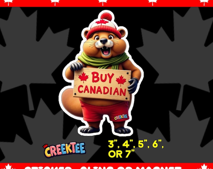 Buy Canadian CREEK The Canadian Beaver Bumper Sticker, Magnet, Vinyl Sticker or Window Cling, UV Laminate Coating, laptop, water bottle