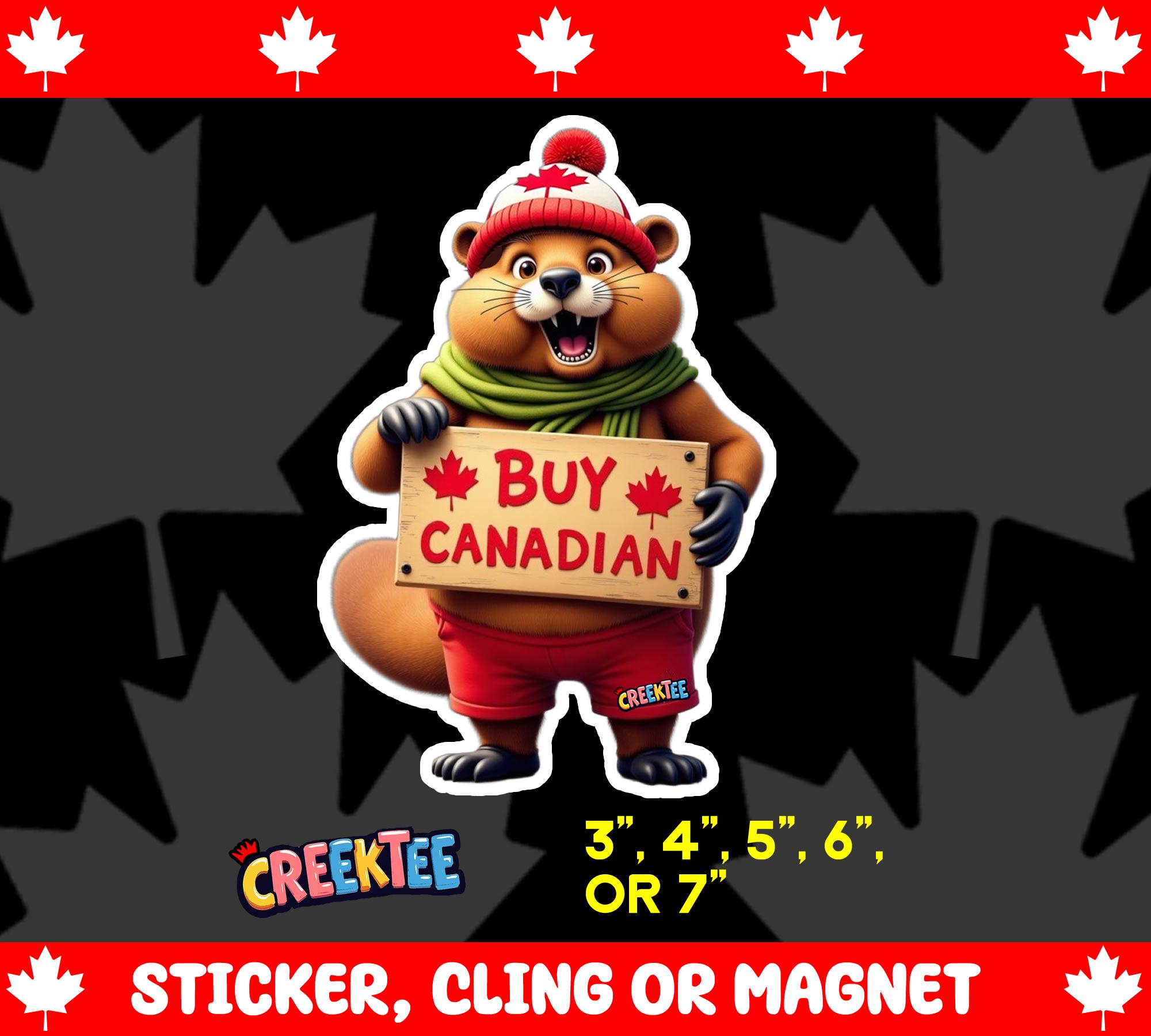 Buy Canadian CREEK The Canadian Beaver Bumper Sticker, Magnet, Vinyl Sticker or Window Cling, UV Laminate Coating, laptop, water bottle