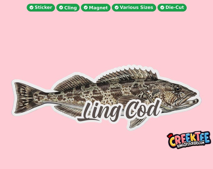 Fish Vinyl Sticker, Window Cling or Magnet in UV Laminate Coating