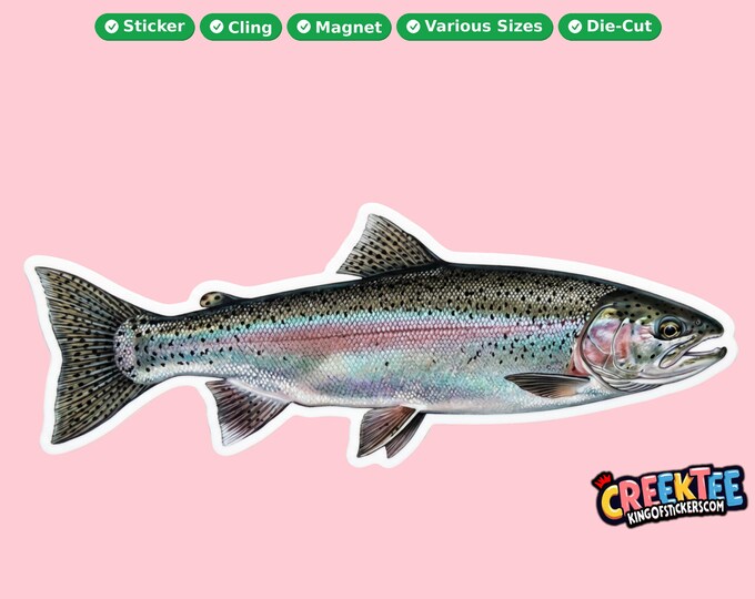 Fish Vinyl Sticker, Window Cling or Magnet in UV Laminate Coating