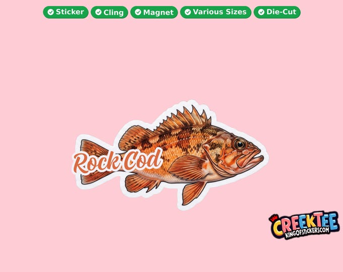 Fish Vinyl Sticker, Window Cling or Magnet in UV Laminate Coating