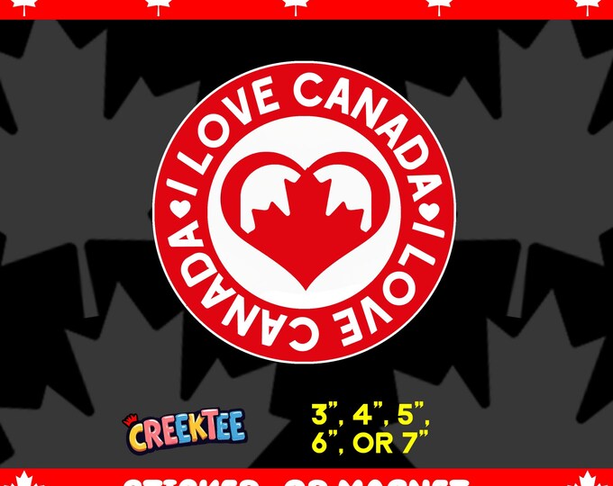 Canada Bumper Sticker, Magnet, Vinyl Sticker or Window Cling, UV Laminate Coating, laptop, water bottle