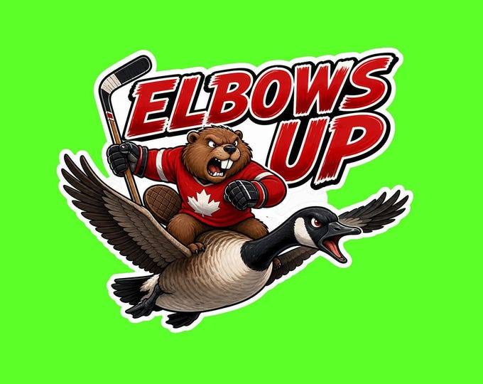 Elbows Up Bumper Sticker, Magnet, Vinyl Sticker or Window Cling, UV Laminate Coating