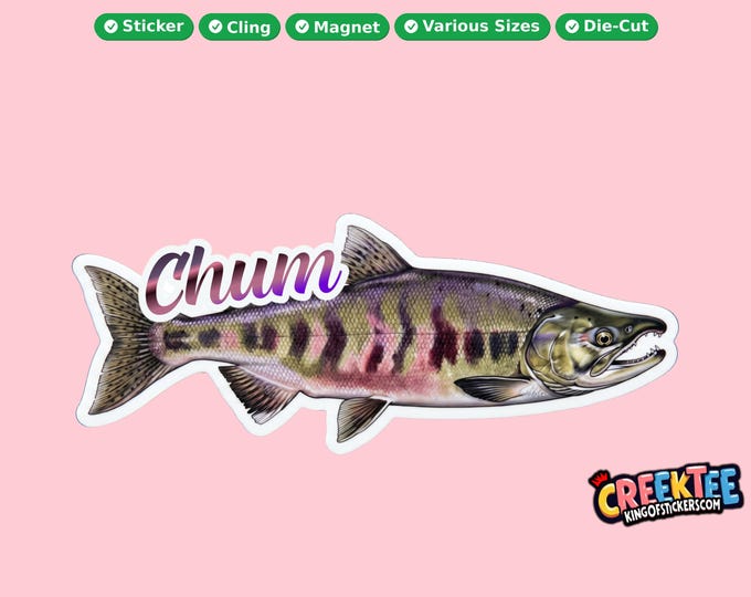 Fish Vinyl Sticker, Window Cling or Magnet in UV Laminate Coating