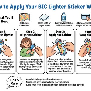 Custom 3x Lighter Sticker Wraps, your photo, text, or images, quantity bundles available, with laminate coating. 3x, 6x, 9x, 18x, 36 plus image 5