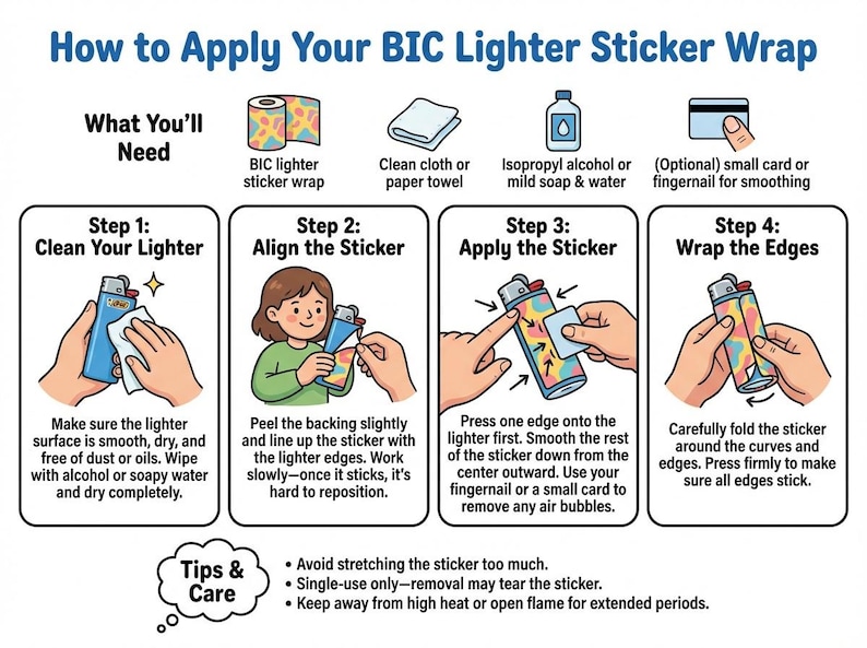 Custom 3x Lighter Sticker Wraps, your photo, text, or images, quantity bundles available, with laminate coating. 3x, 6x, 9x, 18x, 36 plus image 5