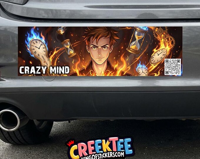 Crazy Mind Music QR Code or Custom Vinyl Sticker, Window Cling or Magnet in UV Laminate Coating Choose 10" for Standard Size