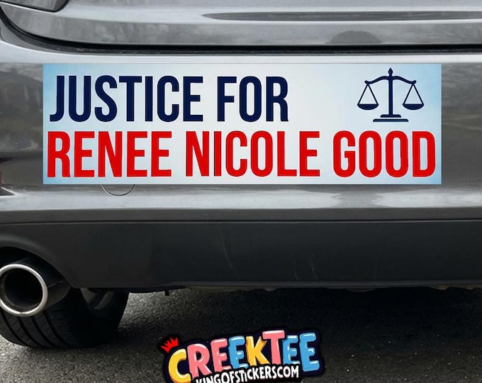Justice For Renee Nicole Good Bumper Sticker, Magnet, Vinyl Sticker in UV Laminate Coating