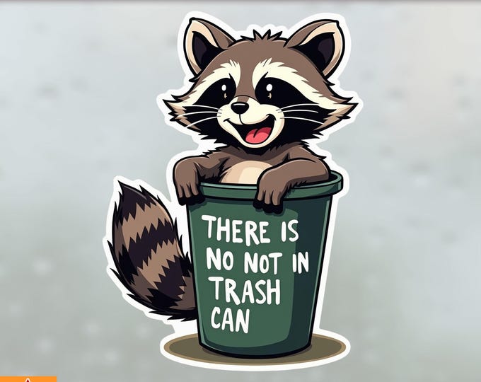 There Is No Not In Trash Can Vinyl Sticker, Window Cling or Magnet in UV Laminate Coating