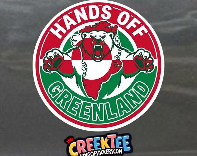 Hands Off Greenland Bumper Sticker, Magnet, Vinyl Sticker or Window Cling, UV Laminate Coating, laptop, water bottle