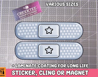 2x Bandage Vinyl Bumper Sticker or Bumper Sticker Magnet in UV Laminate Coating