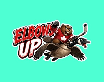 Elbows Up Bumper Sticker, Magnet, Vinyl Sticker or Window Cling, UV Laminate Coating