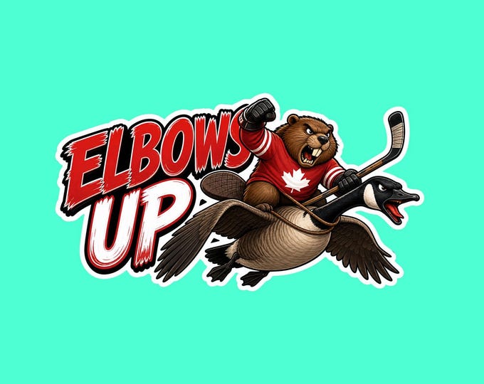 Elbows Up Bumper Sticker, Magnet, Vinyl Sticker or Window Cling, UV Laminate Coating