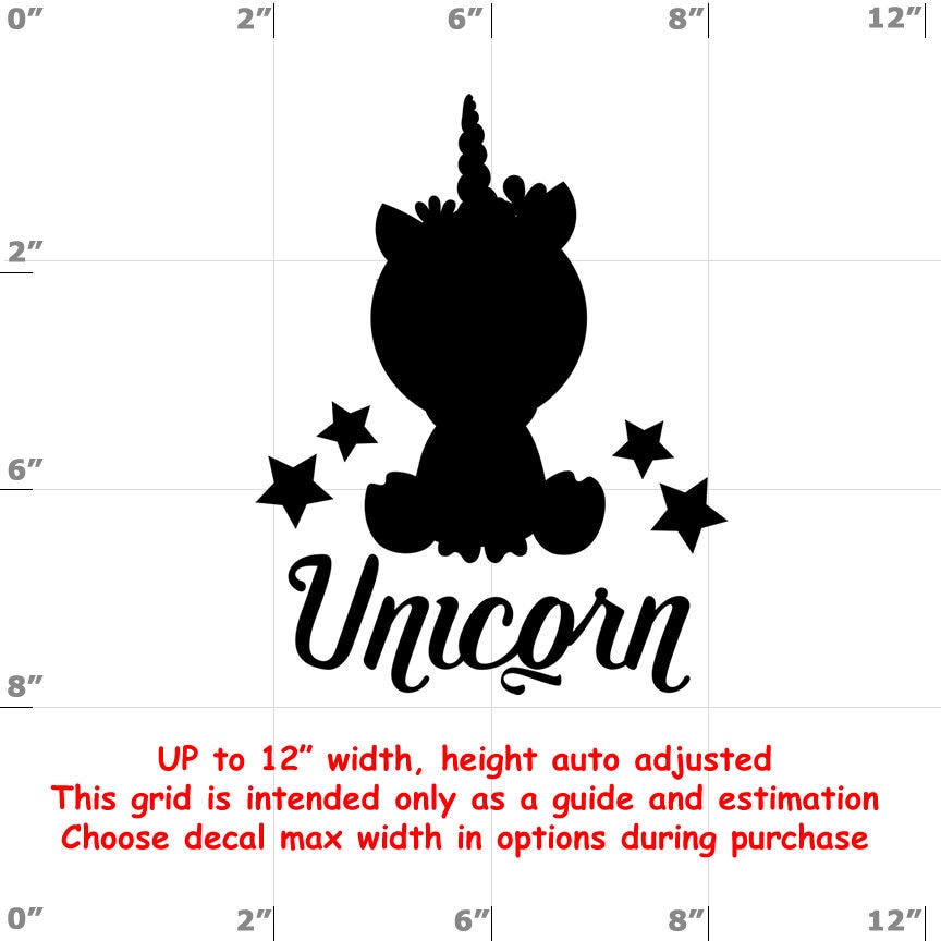 Unicorn - Fun Decals various sizes and colors - colours Unicorn - Fun Decals various sizes and colors - colours