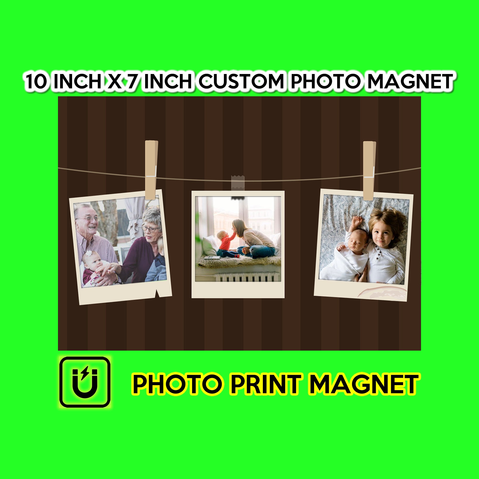 Photo Magnet, large 10 inch wide by 7 inch high photo print on magnet great for fridges and your special photos or everyday fun photos