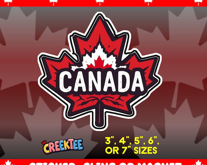 Canada Bumper Sticker, Magnet, Vinyl Sticker or Window Cling, UV Laminate Coating, laptop, water bottle