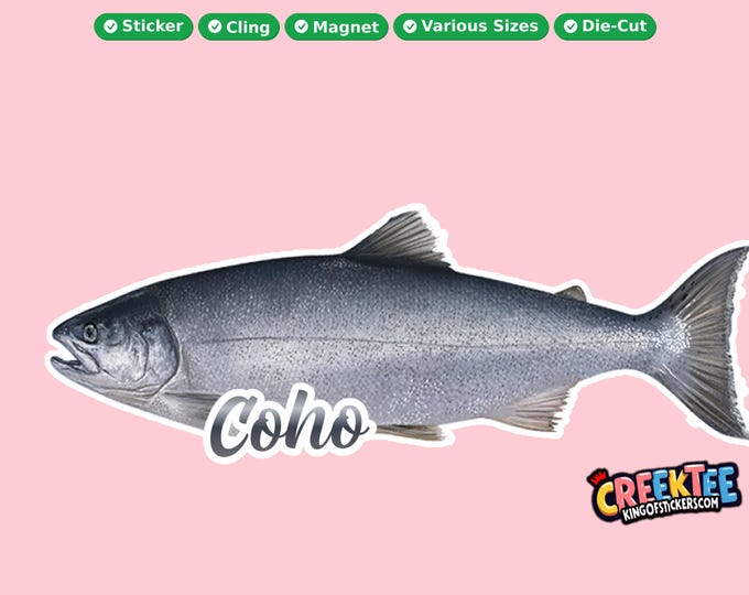 Fish Vinyl Sticker, Window Cling or Magnet in UV Laminate Coating