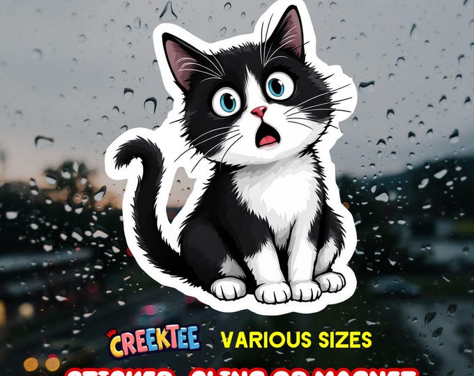Cute Funny Curious Cat Canada Bumper Sticker, Magnet, Vinyl Sticker, Window Cling, UV Laminate, laptop, water bottle