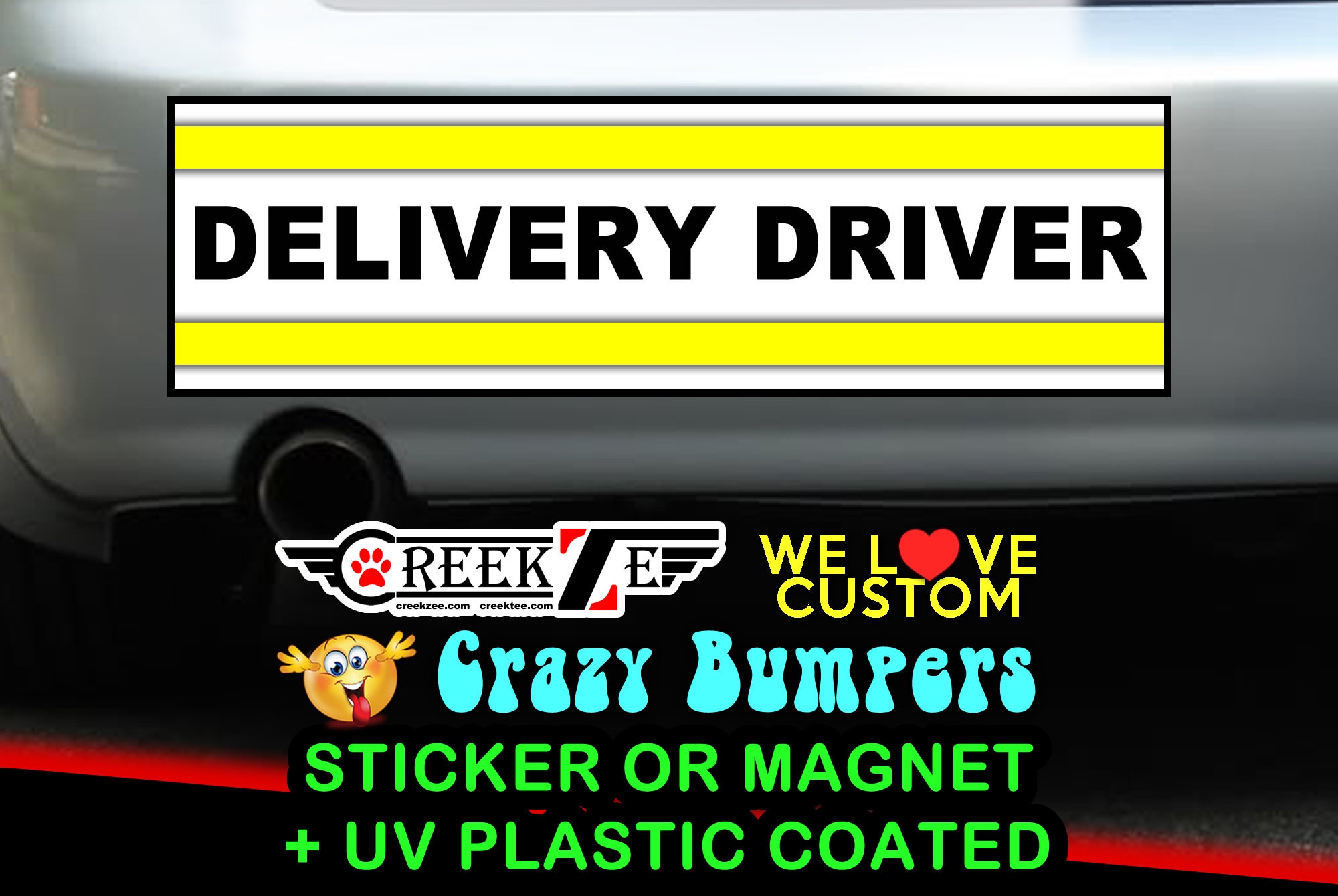 DELIVERY DRIVER 10 x 3 Bumper Sticker or Magnetic Bumper Sticker Available