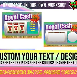 Nouveautés holographiques personnalisés, revêtement stratifié, grattage du dessus, personnalisation du texte et du message