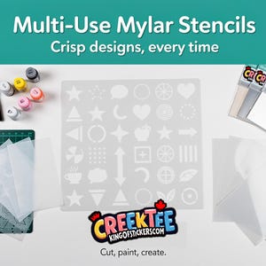 Custom Mylar Multi-Use Stencil For Painting, Etching etc, in various sizes and thickness