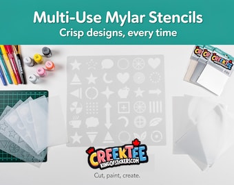 Custom Mylar Multi-Use Stencil For Painting, Etching etc, in various sizes and thickness