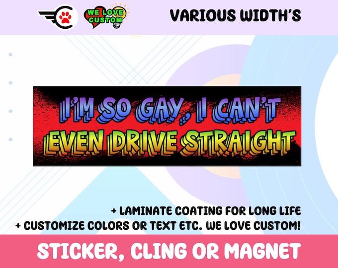 Gay Pride Bumper Sticker, Window Cling, or Magnet, UV Laminate
