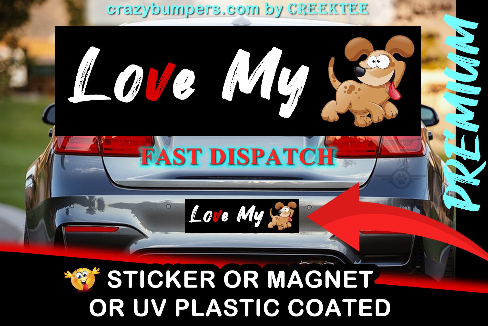 CAD$7.99 - Funny Bumper Sticker 10 x 3 Bumper Sticker or Magnetic Bumper - love my dog, co-exist, funky town, dont poke the bear, honk if your horny CAD$7.99 - Funny Bumper Sticker 10 x 3 Bumper Sticker or Magnetic Bumper - love my dog, co-exist, funky town, dont poke the bear, honk if your horny