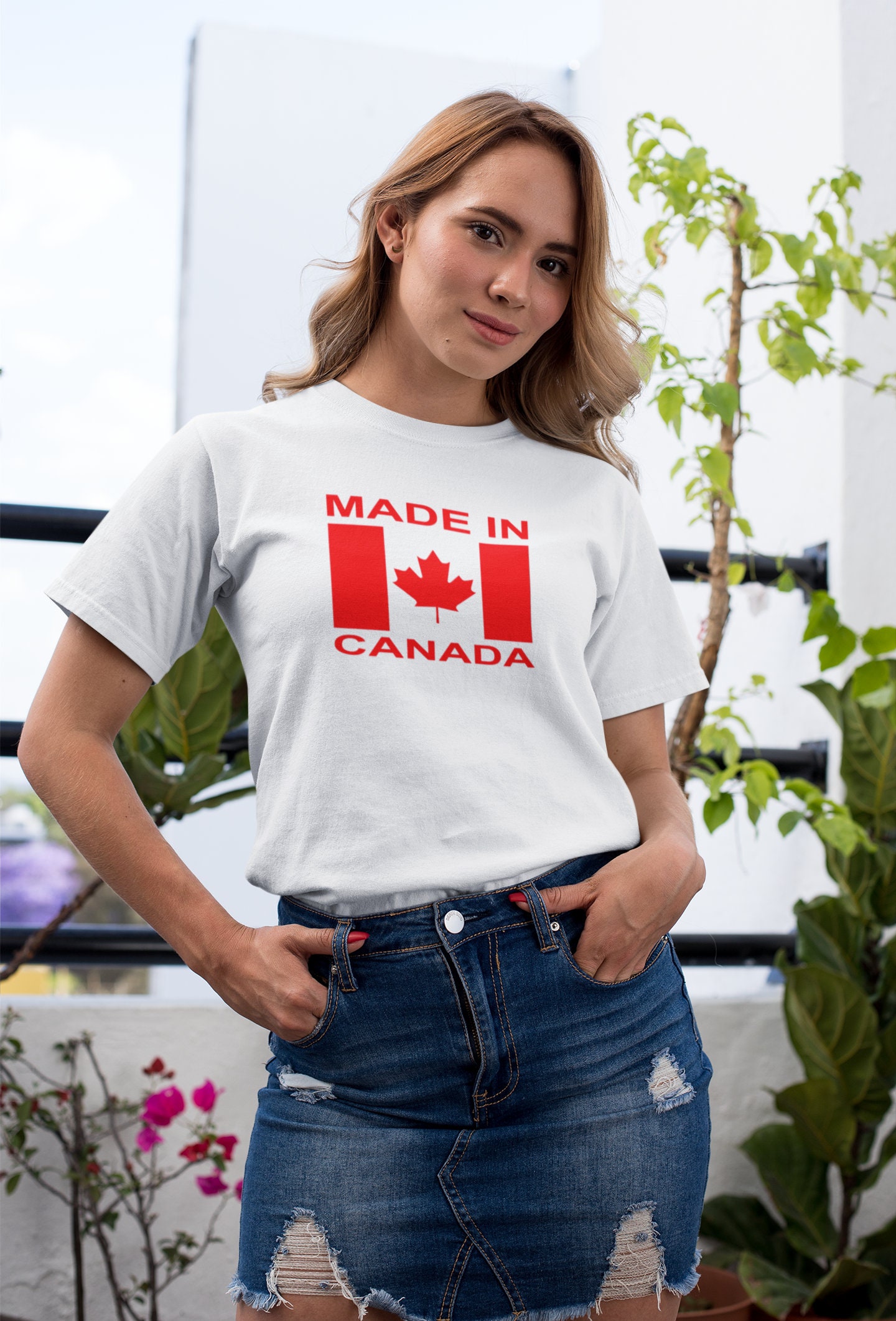 Made In Canada Long Lasting Vinyl Print T Shirt Canada T Shirt