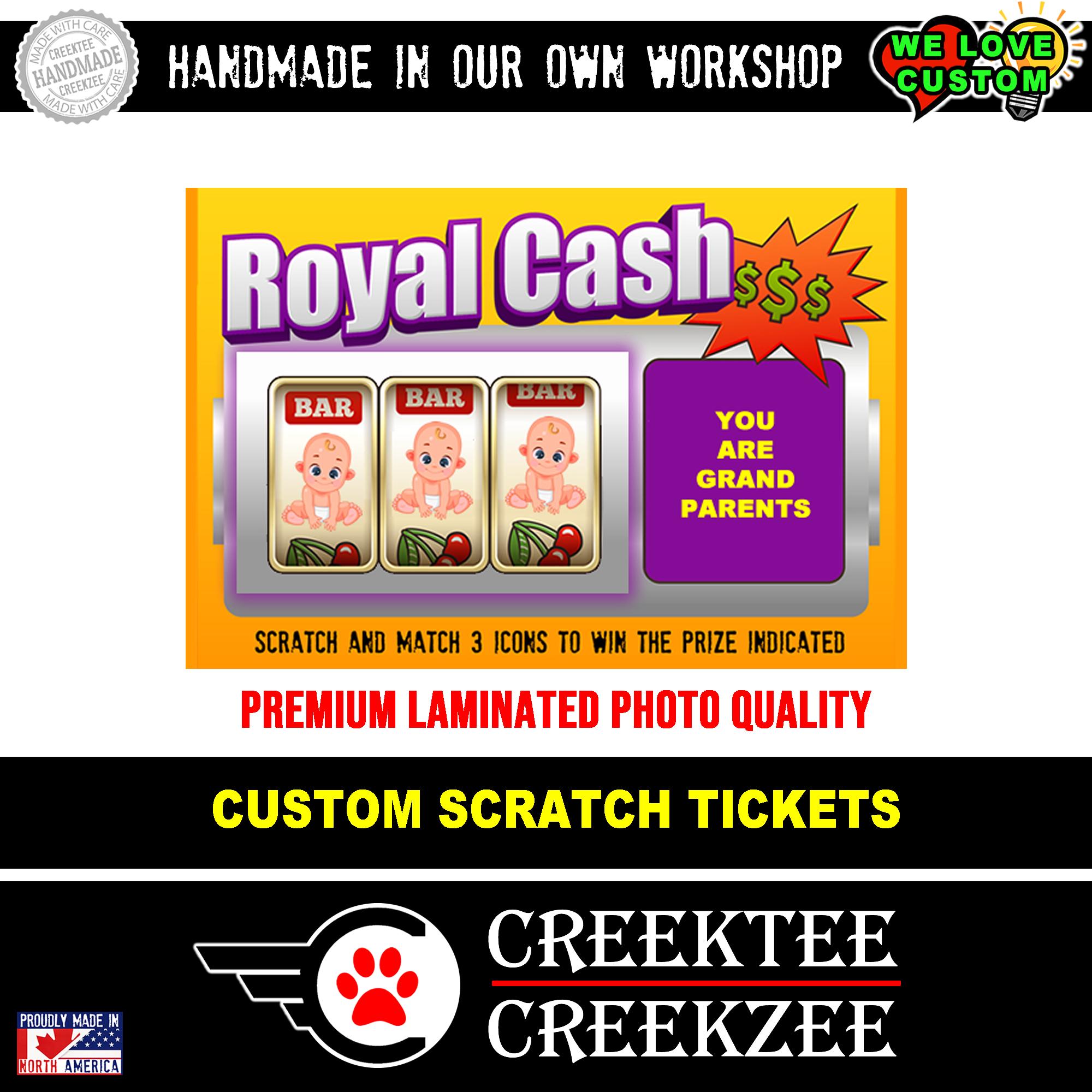 Custom Faux Scratch Tickets Novelty, Laminate Coating, Scratch Off Top, Customize The Text and Message