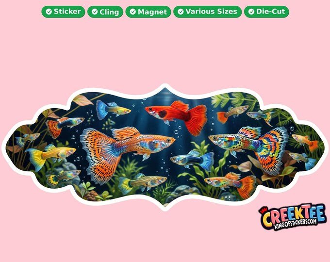 Fish Vinyl Sticker, Window Cling or Magnet in UV Laminate Coating