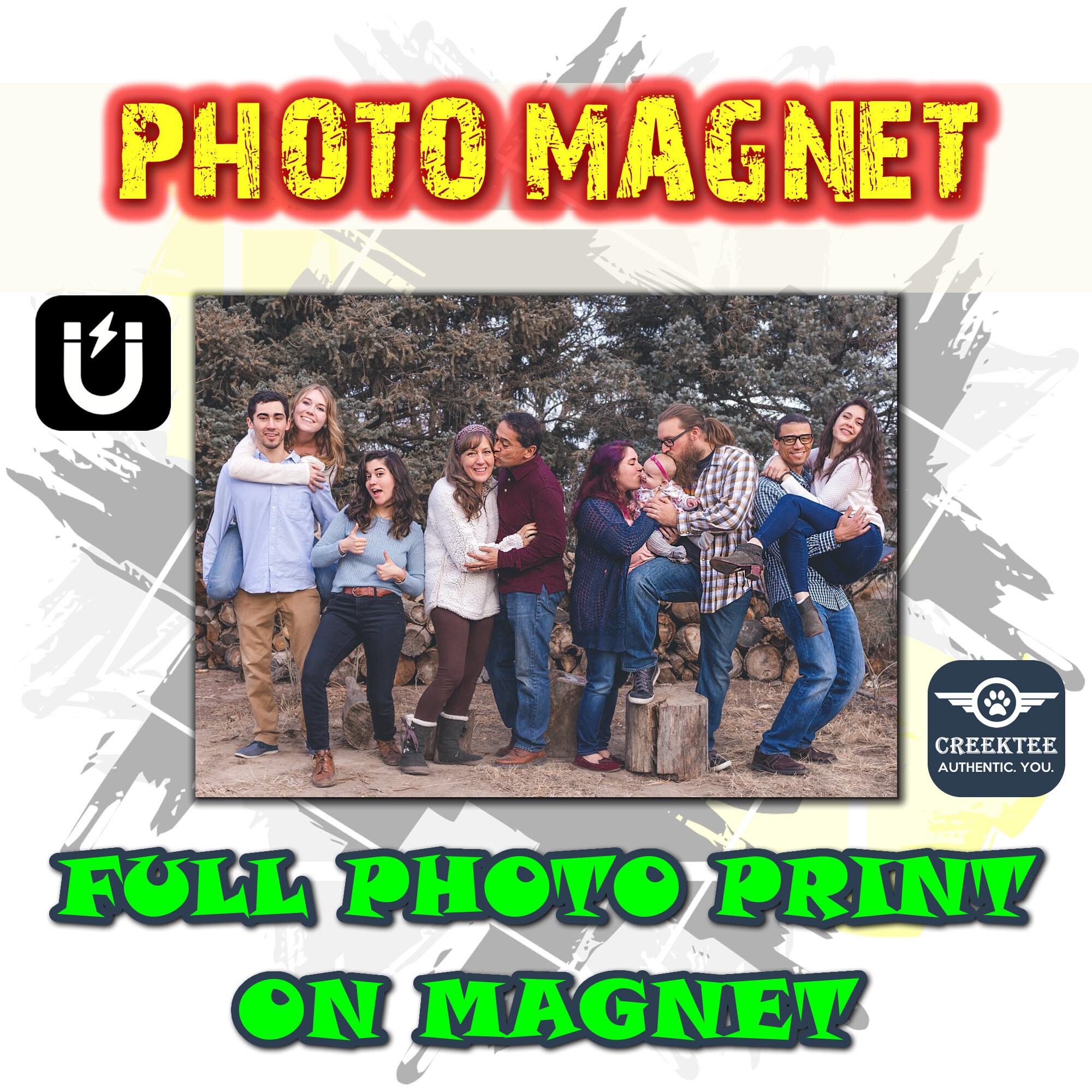 Photo magnet, your personal photos printed on premium photo paper, laminated with 4.7m uv resistant coating then full magnet backing Photo magnet, your personal photos printed on premium photo paper, laminated with 4.7m uv resistant coating then full magnet backing