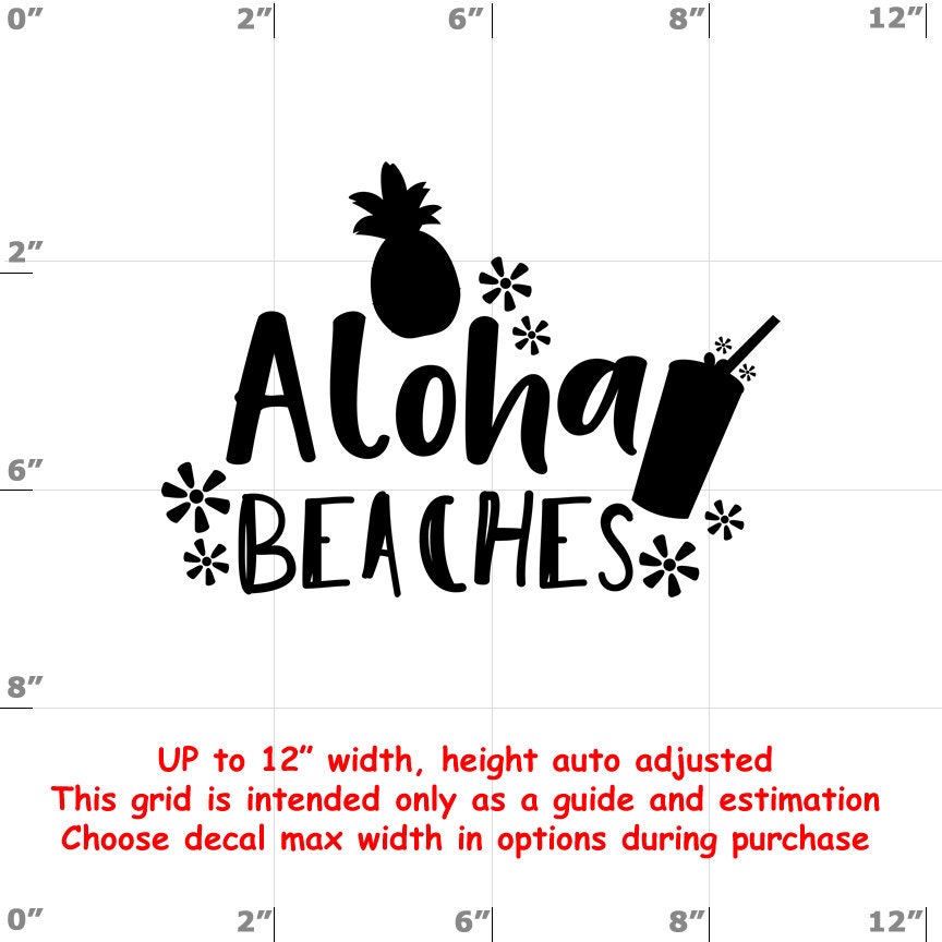 Aloha Beaches - Fun Decals various sizes and colors - colours Aloha Beaches - Fun Decals various sizes and colors - colours