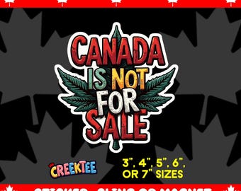 Canada Is Not For Sale Round Bumper Sticker, Magnet, Vinyl Sticker or Window Cling, UV Laminate Coating, laptop, water bottle
