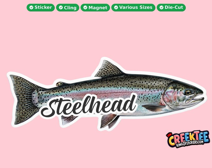 Fish Vinyl Sticker, Window Cling or Magnet in UV Laminate Coating